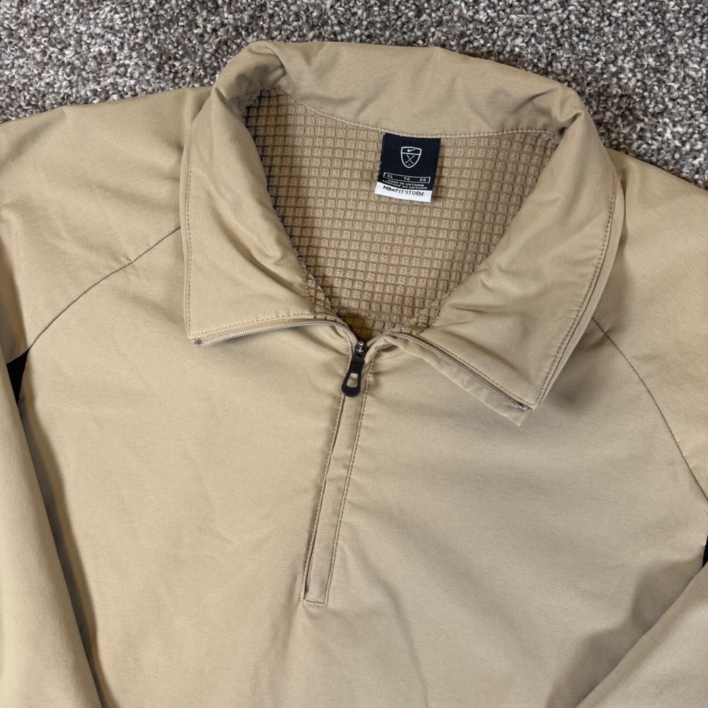 Nike Golf Fit Storm 1/4 Zip Pullover Jacket Tan Mens XL 231530-235
